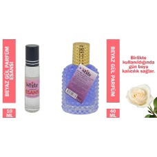 Rose White 10 ml. Beyaz Gül Parfüm Esansı - 40 ml. Beyaz Gül Parfüm