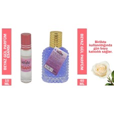 Rose White 10 ml. Beyaz Gül Parfüm Esansı - 40 ml. Beyaz Gül Parfüm